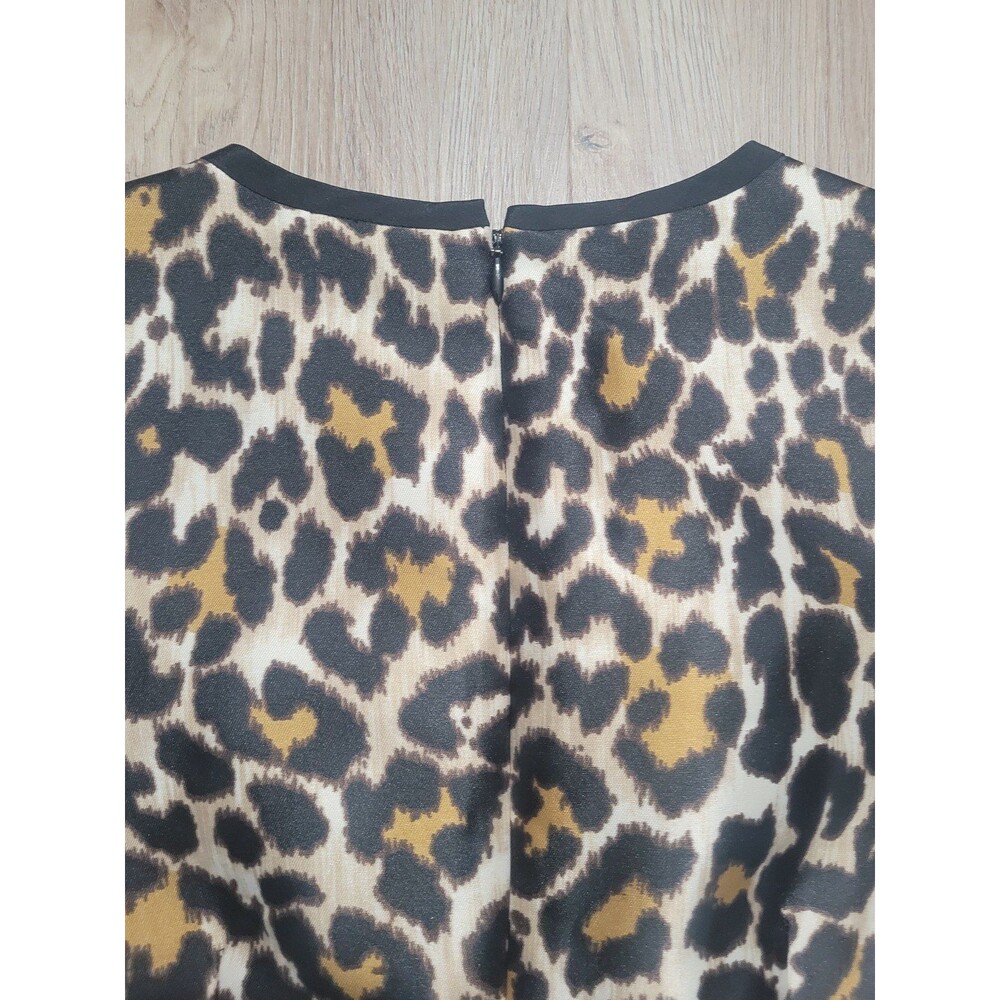 J. CREW leopard animal print sheath dress Modest sleeveless Brown Black Size 2 - Picture 6 of 8